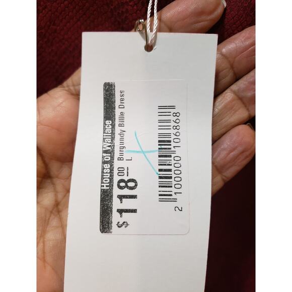 House of Wallace Bodycon Dress Women's Large Red Stretch Back Zip Square Neck - Picture 5 of 14